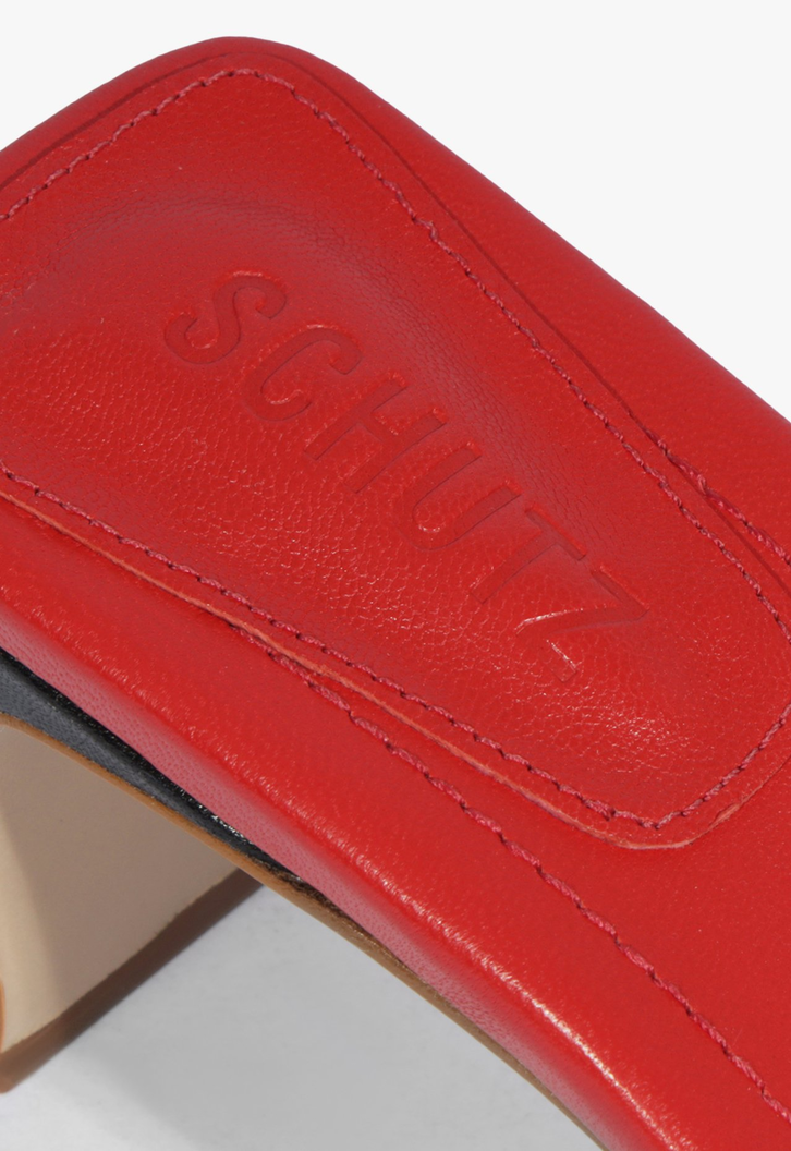 Sandália Mule Verniz Vermelho