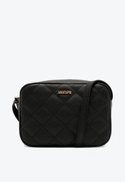 Bolsa Tiracolo Preta Anacapri Média Matelassê Triangular Arredondada