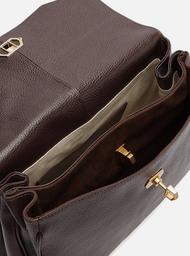 Bolsa Satchel Marrom Couro Média Lenço | ZZ MALL