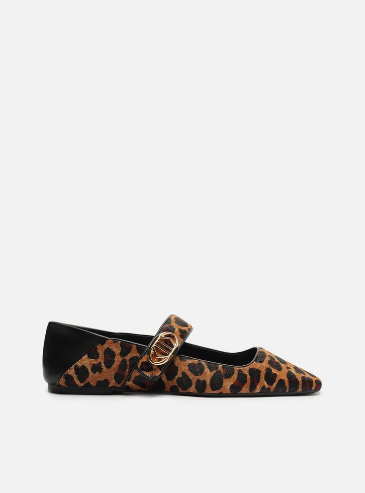 Sapatilha Boneca Animal Print Bico Quadrado