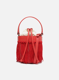 Bolsa Bucket Vermelha Arezzo Franjas