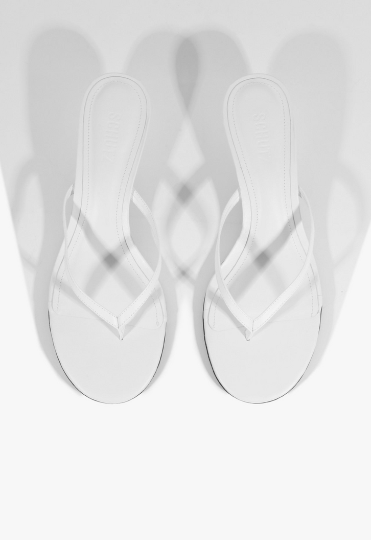 Sandália Mule Thong Couro Branca