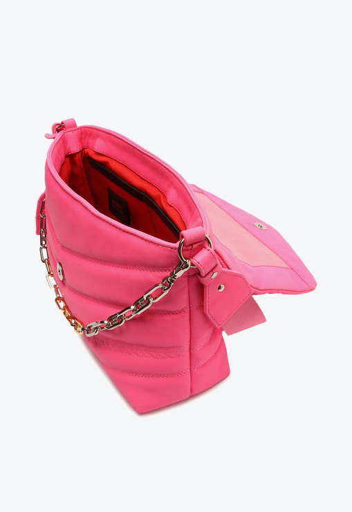 Bolsa Tiracolo Média Kiara Couro Pink