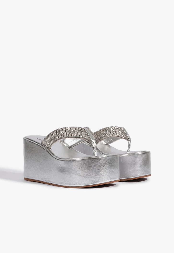 Chinelo Plataforma Prata