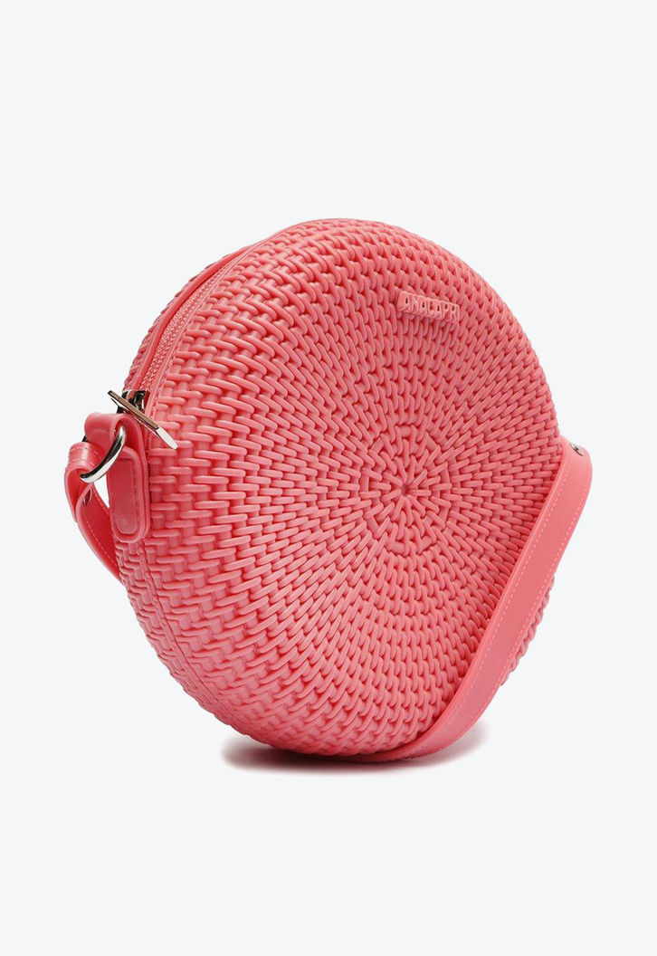 Crossbody Rosa Anacapri Redonda Veneza Texturizada Média