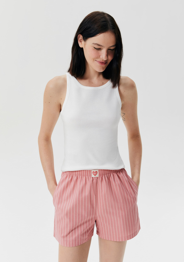 Pijama Curto Off-White Hering Feminino Fio Tinto