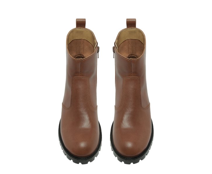 Bota Tratorada Couro Marrom Cinnamon