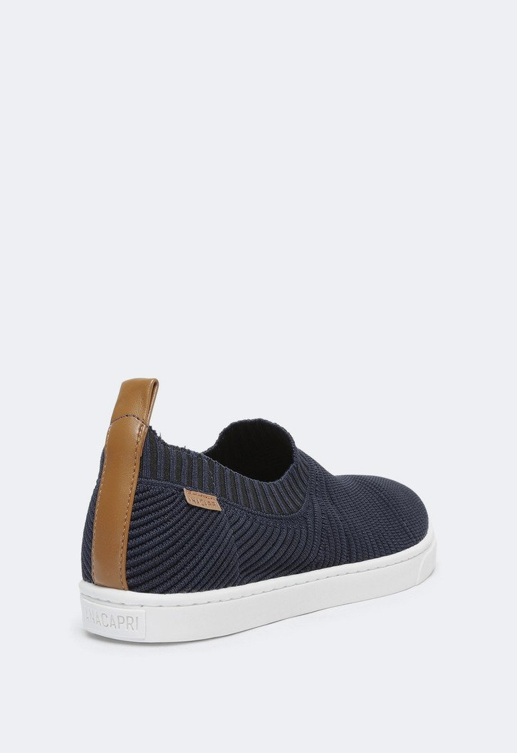 Tênis Slip On Azul Knit