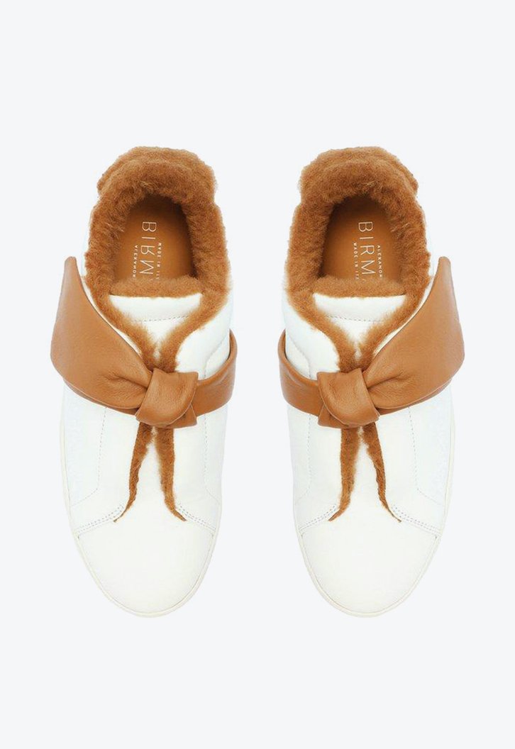 Asymmetric Clarita Sneaker Shearling Cognac