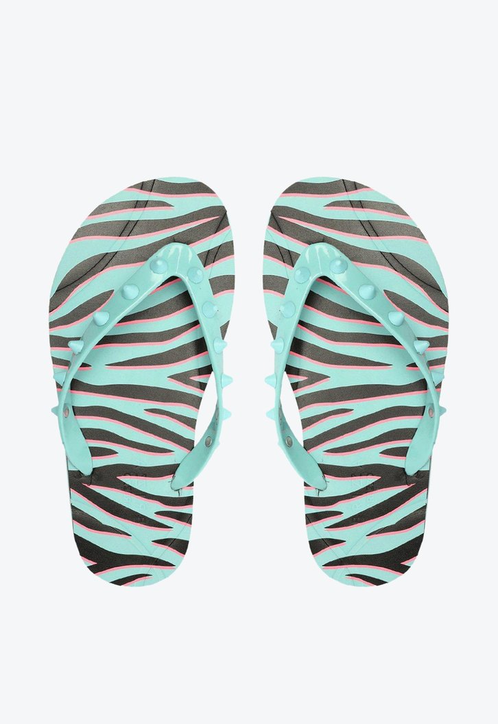 Chinelo De Dedo Azul Brizza Estampa Rock