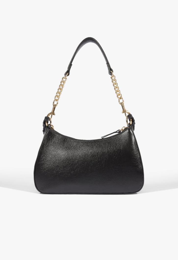 Bolsa Tiracolo Shoulder Elowen Média Couro Preta | ZZ MALL