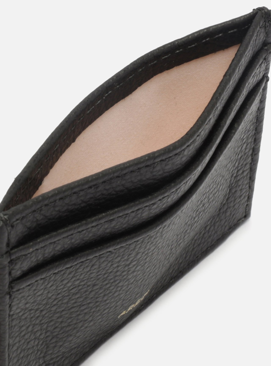 Porta-Cartão Preto Couro