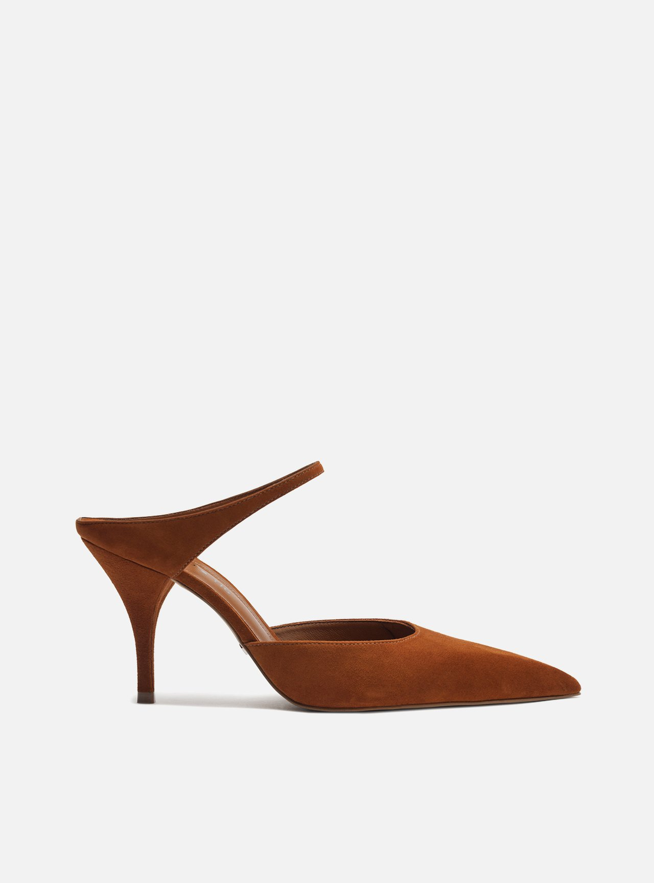 Mule Marrom Arezzo Camurça Salto Fino Tira Tig Mule Marrom Arezzo Camurça Salto Fino Tira Tig