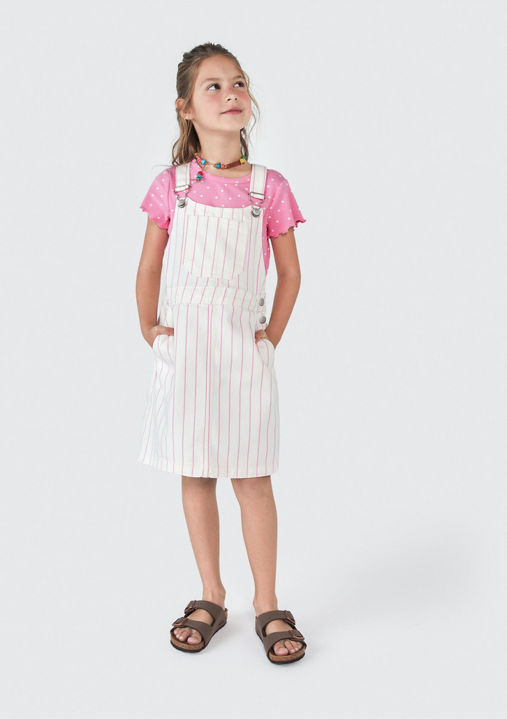 Salopete Infantil Off White Hering Em Sarja