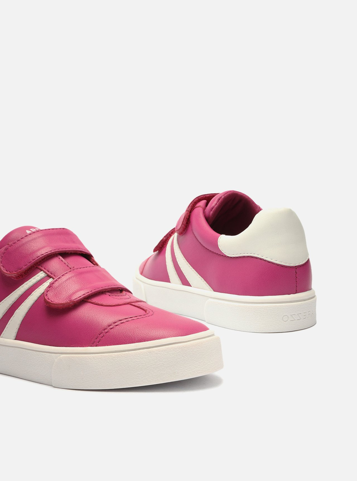 Tênis Infantil Rosa Velcro Branco