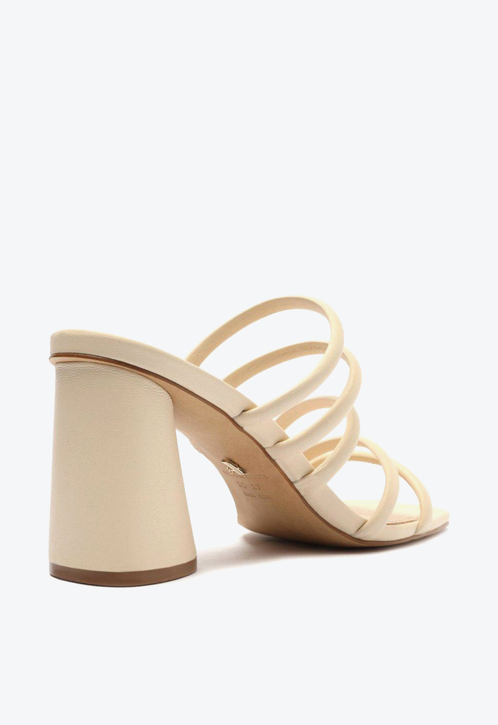 Sandália Off-White Arezzo Salto Bloco Tiras Multi