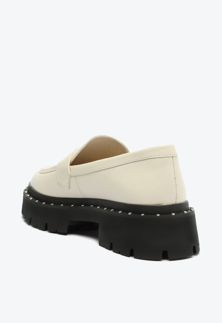 Mocassim Tratorado Couro Branco