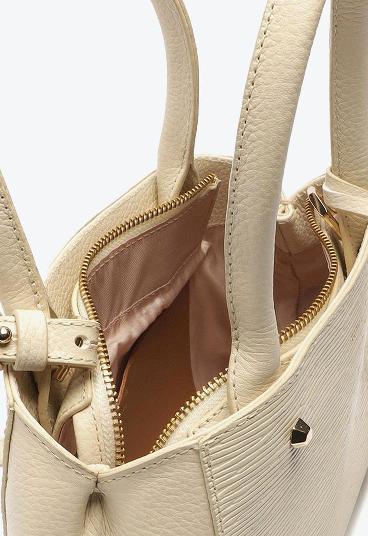 Bolsa Tote Branca Arezzo Couro Bella Pequena