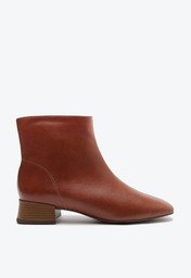 Bota Marrom Anacapri Bico Quadrado Salto Bloco