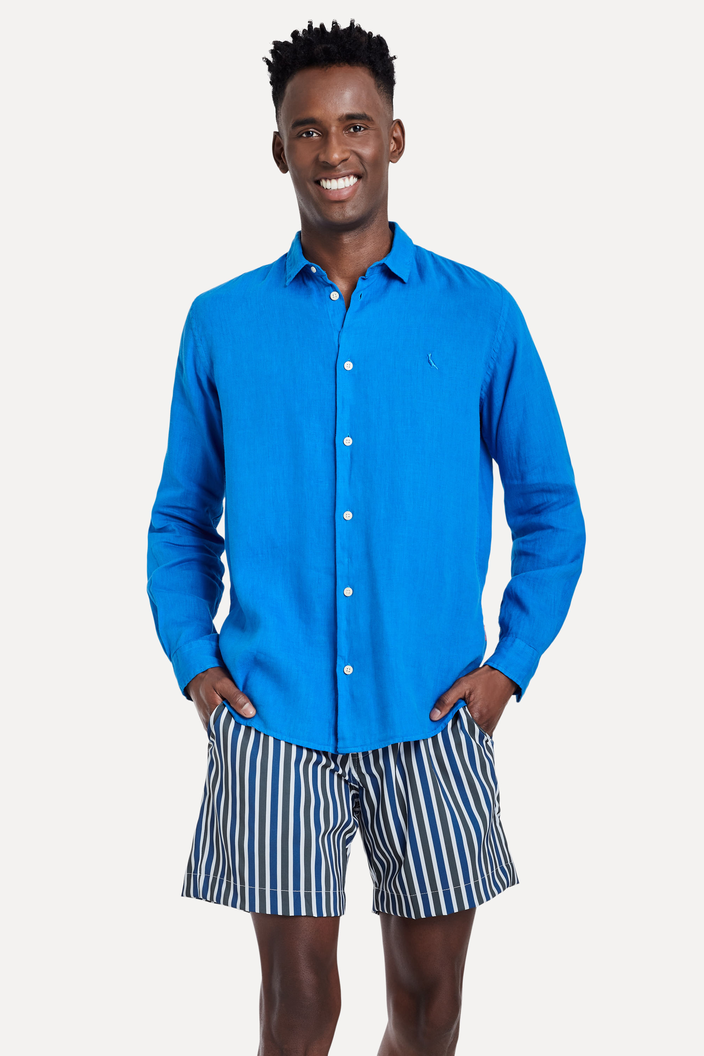 CAMISA AZUL ROYAL RESERVA LINHO