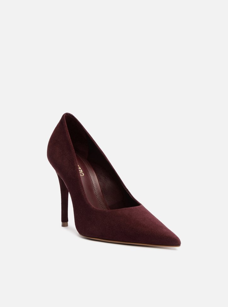 Scarpin Vermelho Camurça Salto Alto Clássico