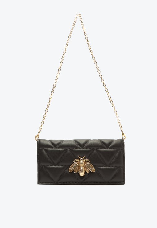 Bolsa Carteira  Believe Matelassê Couro Preta