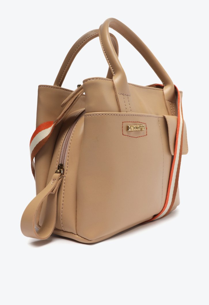 Bolsa Tote Nude Anacapri Multibolsos Média