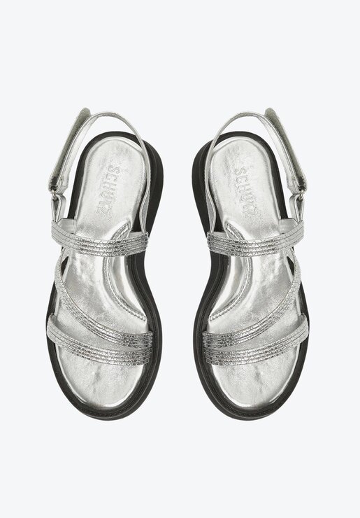 SANDÁLIA PAPETE PRATA SCHUTZ JODY FLATFORM
