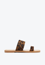 Sandália Rasteira Slide Animal Print Schutz Couro
