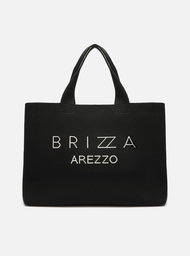 Bolsa Shopping Preta Crochê Prado Grande