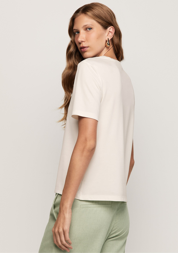 Camisa Off White Dzarm Estampada com Meia Manga Regular