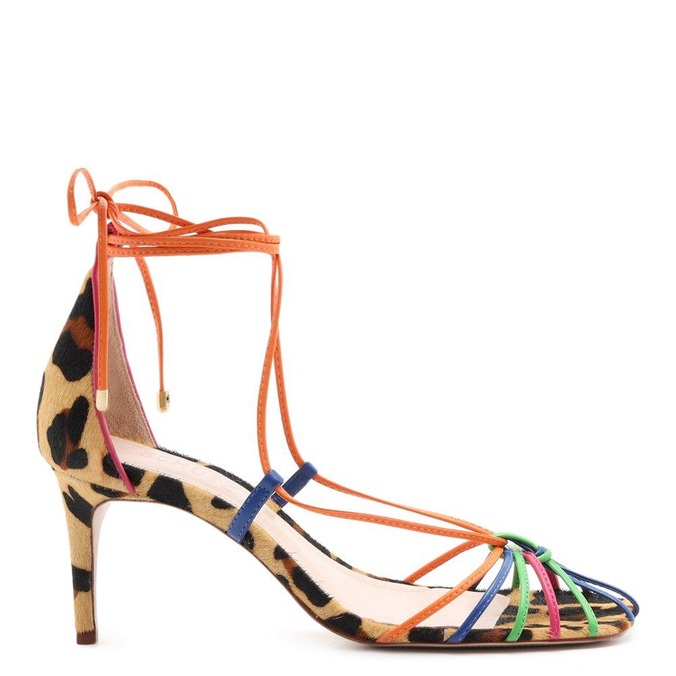 Sandália Schutz Mid Lace-Up Animal Print Colors | ZZ MALL