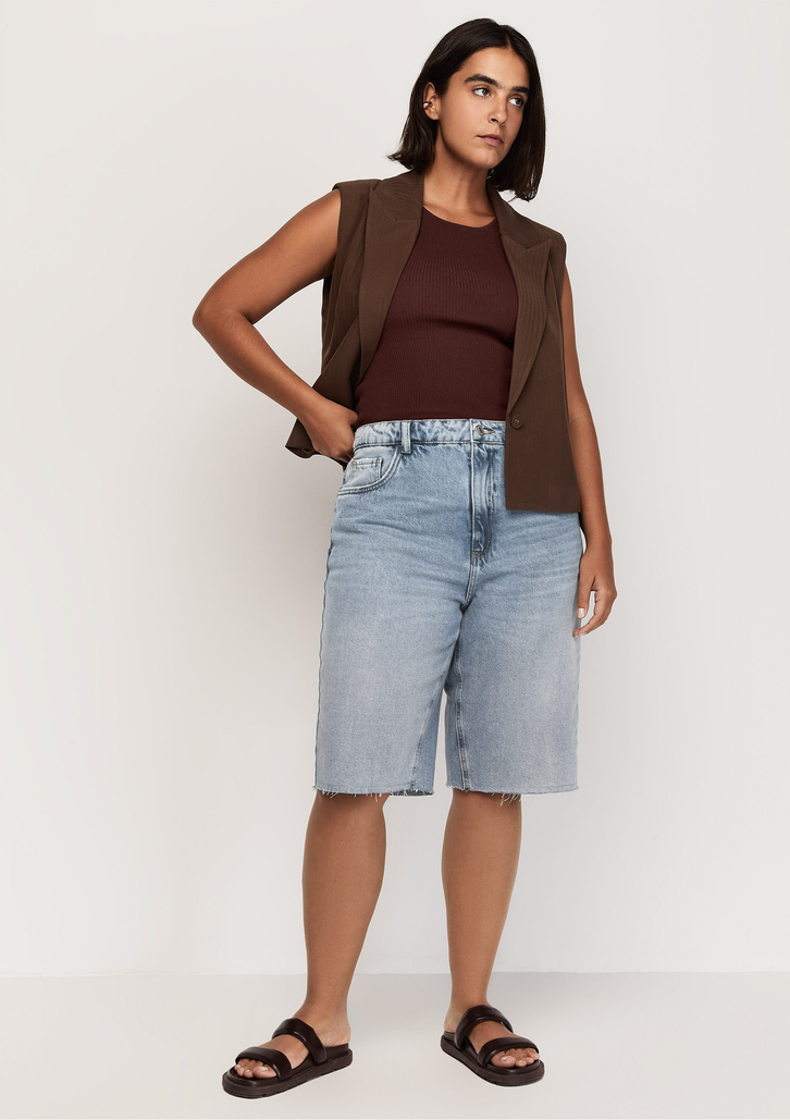 Bermuda Azul Dzarm Jeans Reta e-co2