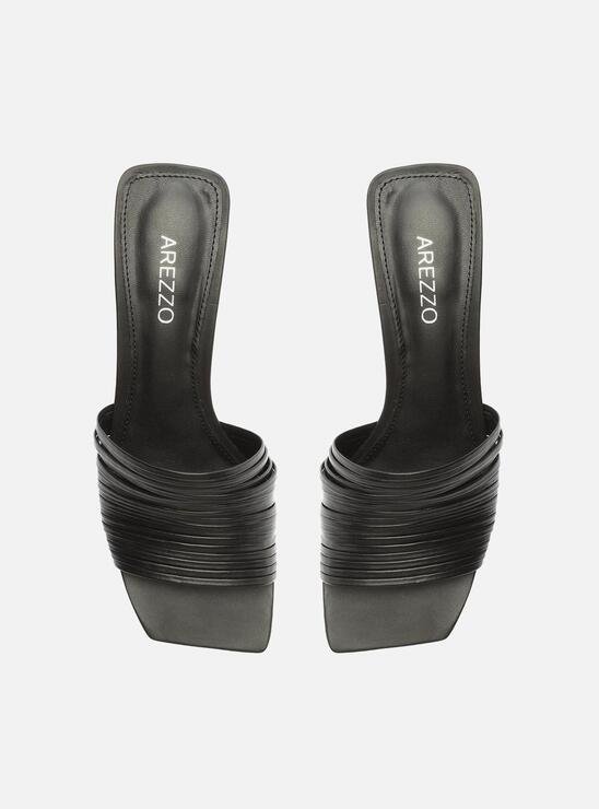 MULE PRETA AREZZO SALTO TAÇA MULTI TIRAS