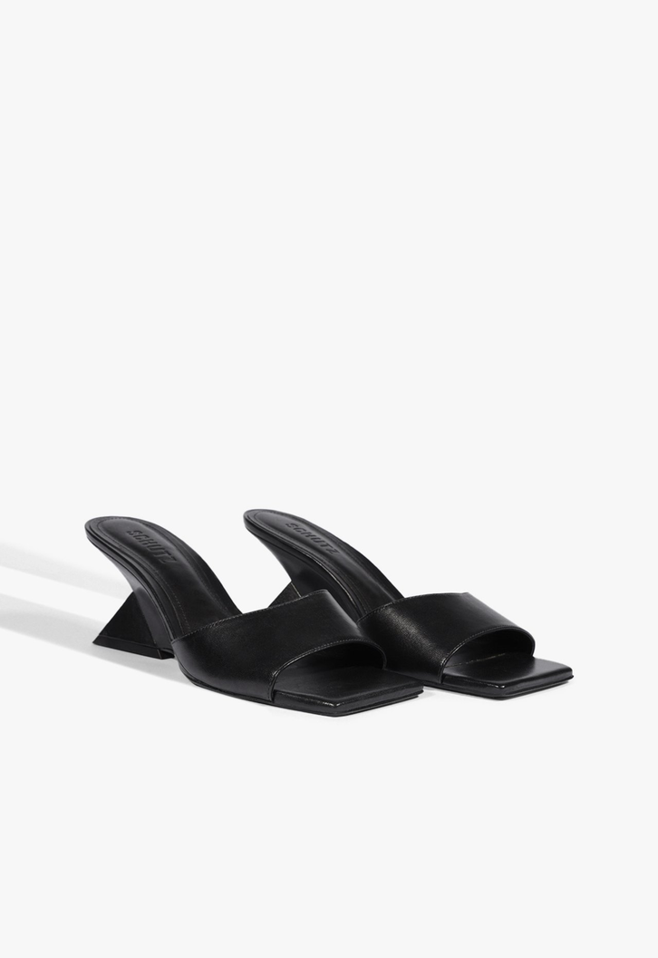 Tamanco Abbie Sculpt Couro Preto