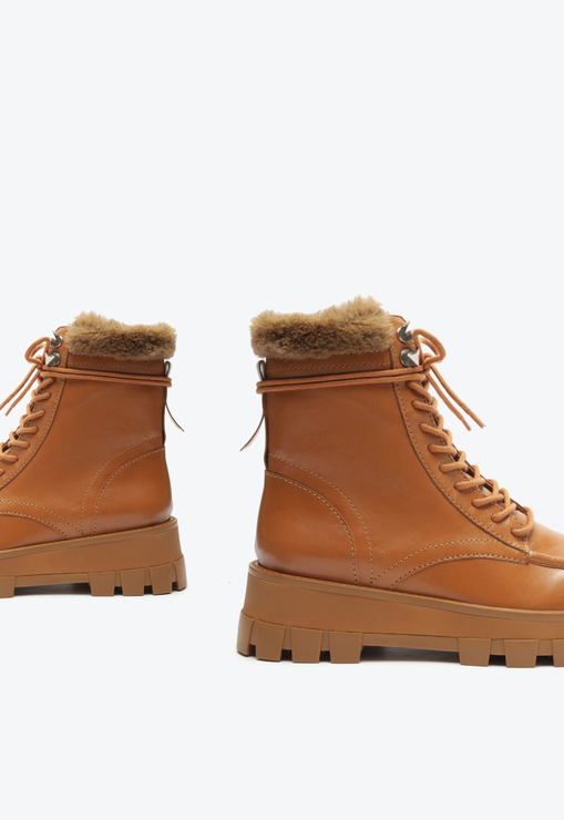 Bota Couro Pelo Marrom