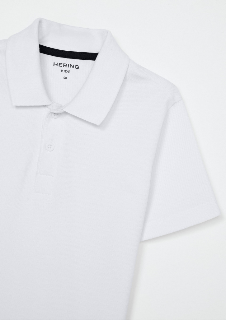 Camisa Polo Branca Hering Infantil Menino Manga Curta Em Piquet