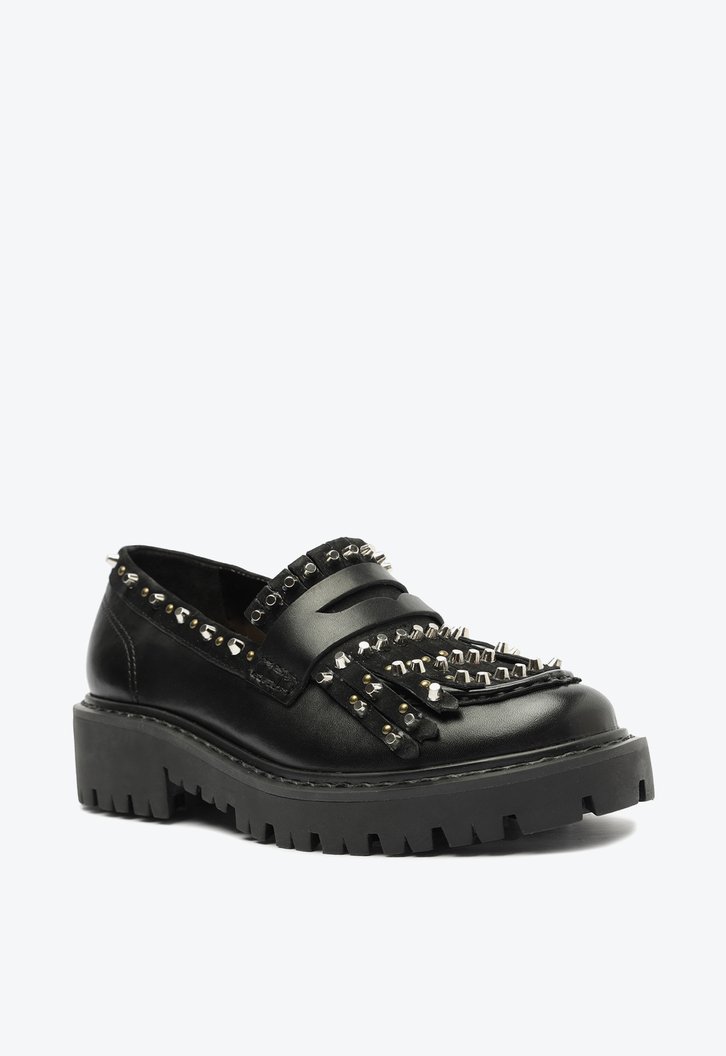 Mocassim Preto Schutz Couro Tratorado