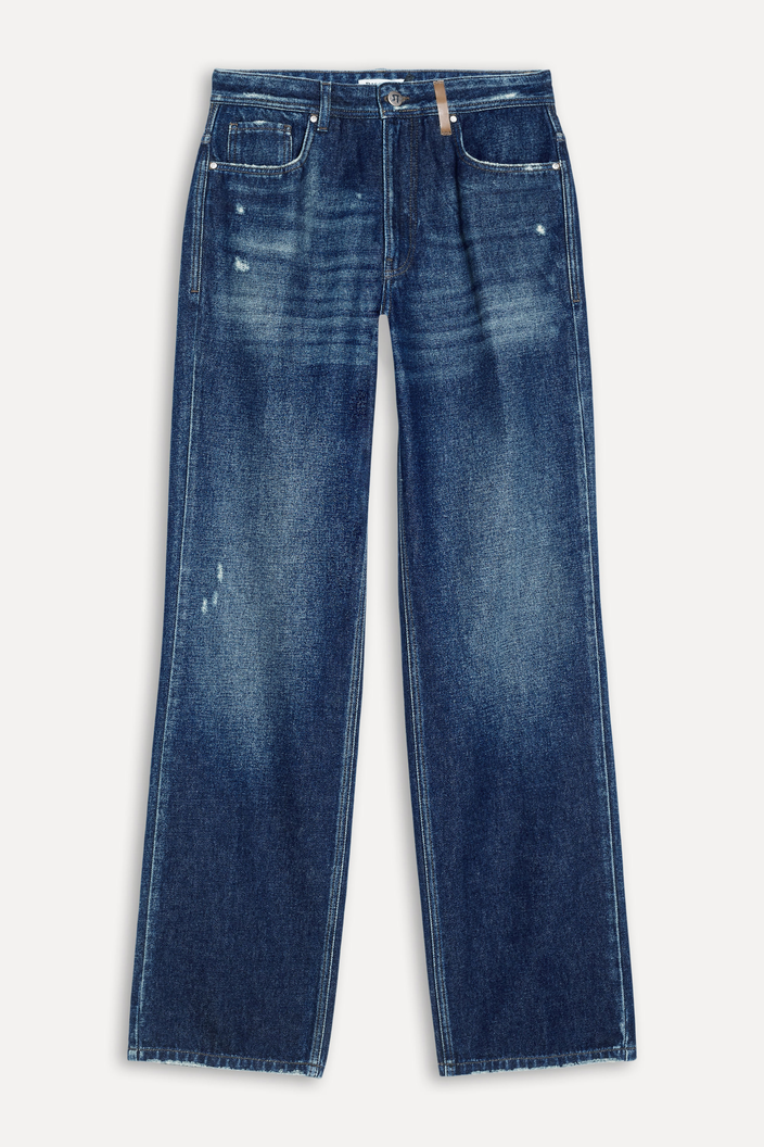 Calça Jeans Azul Reversa Wide Leg Mila Blue Intense