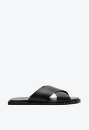 Rasteira Preta Anacapri Tiras Cruzadas Comfy