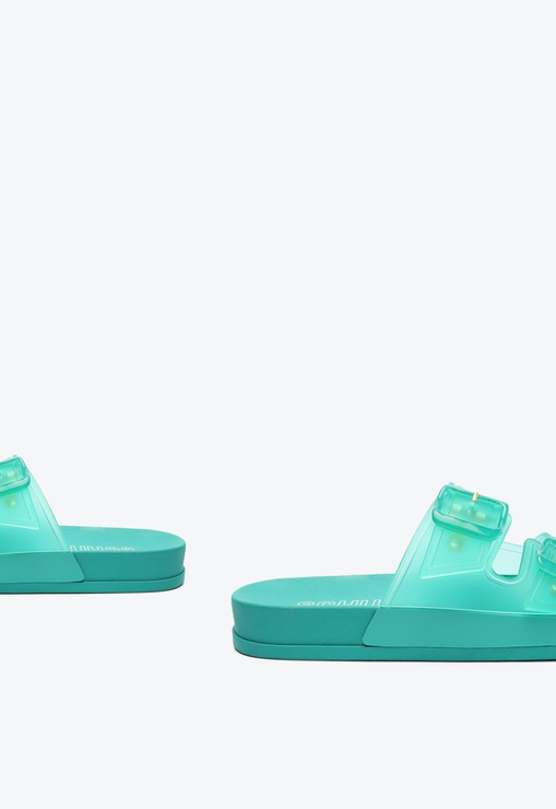 Chinelo Slide Fivelas Verde