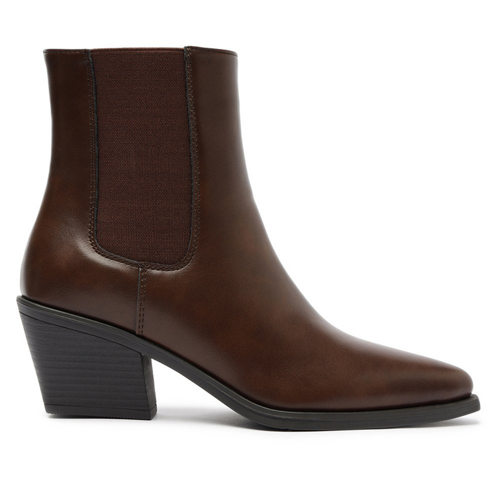 Bota Salto Bloco Chelsea Marrom Coffee | ZZ MALL