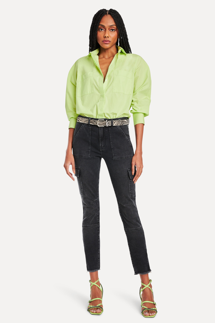 CALCA PRETA REVERSA BLACK JEANS NICK MID RISE