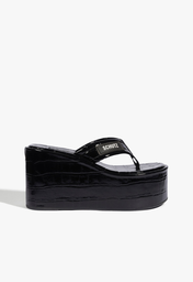 Chinelo Plataforma Preto Schutz Zoe Couro