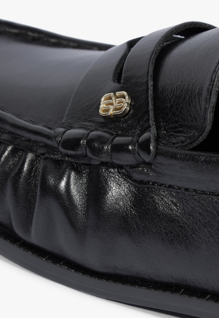 Mocassim Tyche Couro Preto