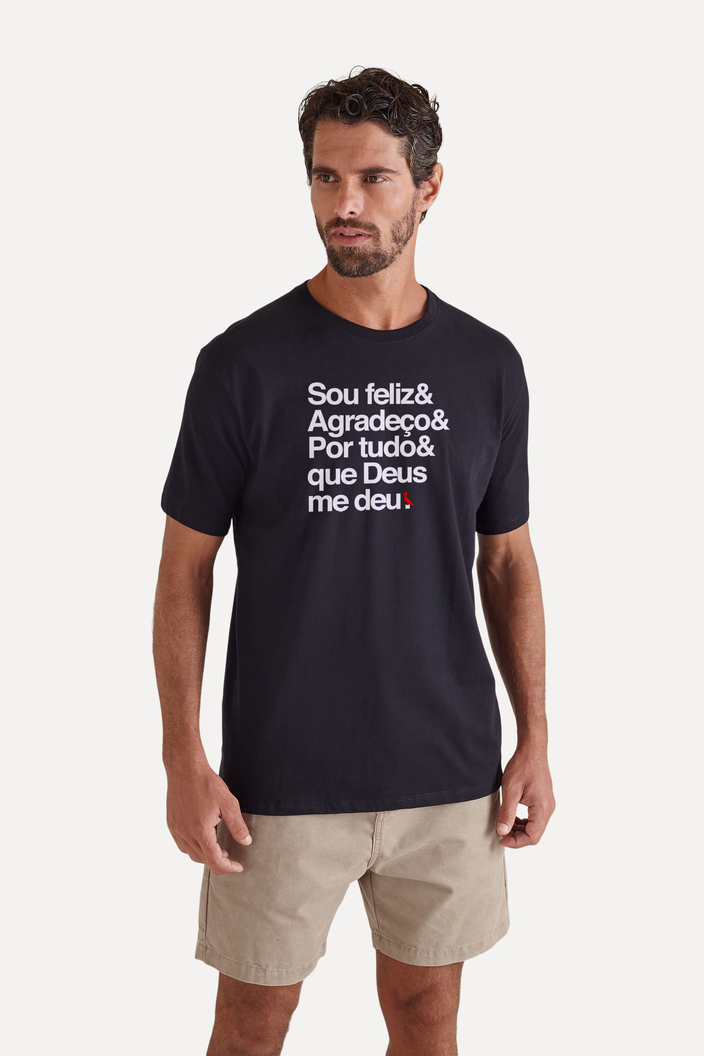 Camiseta Preta Reserva Zeca Sou Feliz