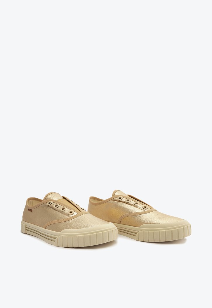 Tênis Slip On Dourado Anacapri Lona Alê