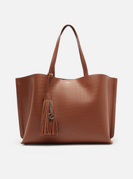 Bolsa Shopping Marrom Croco Valentina Grande