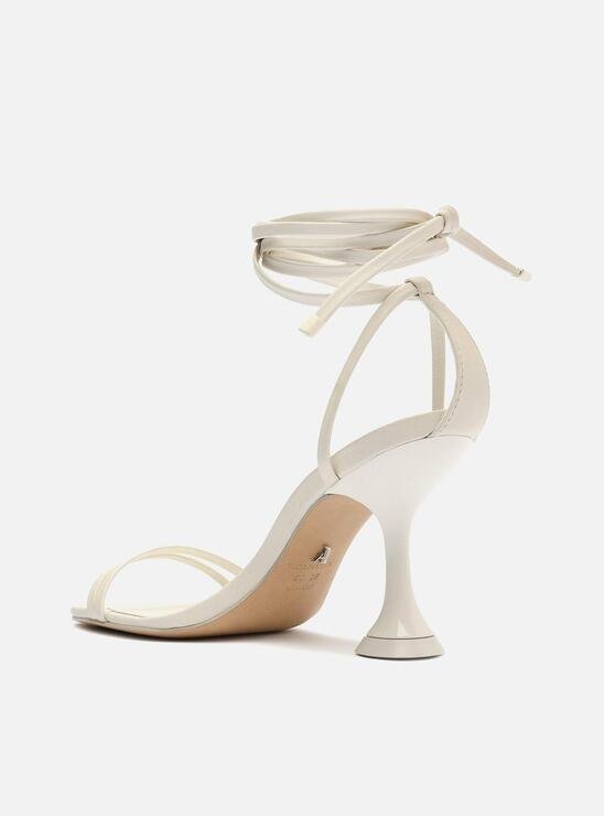 SANDÁLIA BRANCA AREZZO SALTO MÉDIO TAÇA LACE UP