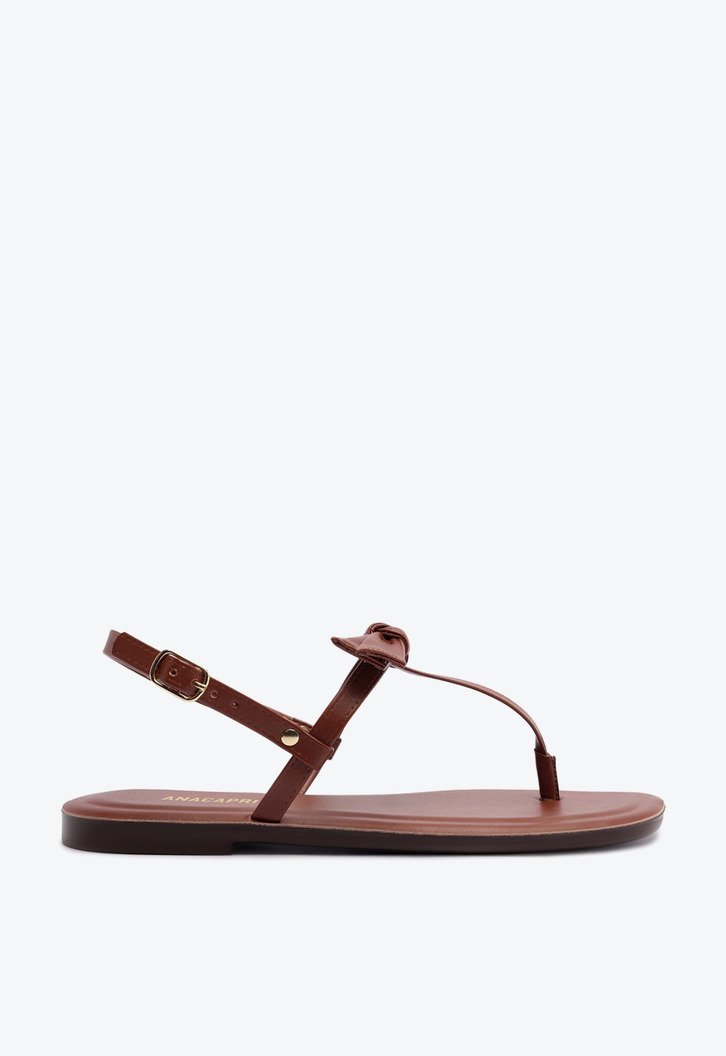 Sandália Rasteira Slim Nó Marrom